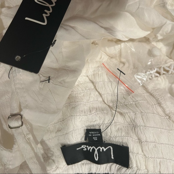 Lulus Off White Button Down Dress Cold Shoulder - Picture 5 of 5